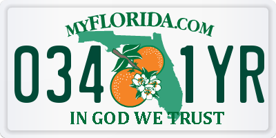 FL license plate 0341YR