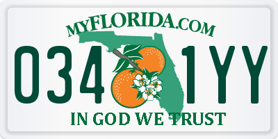FL license plate 0341YY