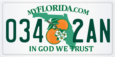 FL license plate 0342AN