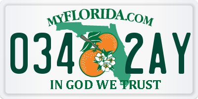 FL license plate 0342AY