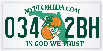 FL license plate 0342BH