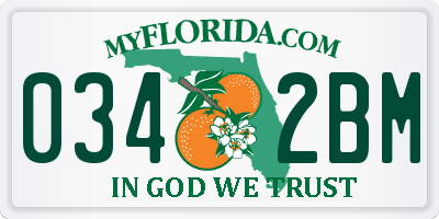 FL license plate 0342BM