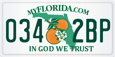 FL license plate 0342BP