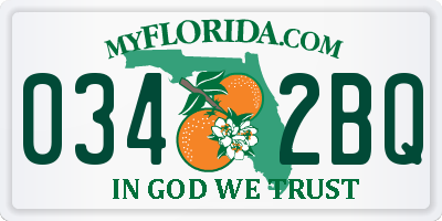 FL license plate 0342BQ