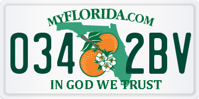 FL license plate 0342BV
