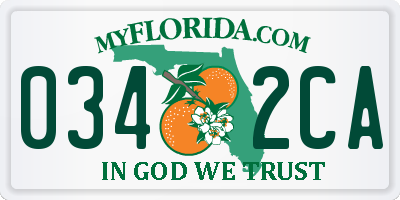 FL license plate 0342CA