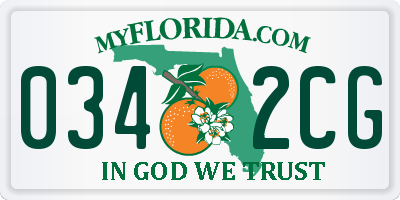 FL license plate 0342CG