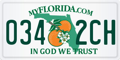 FL license plate 0342CH