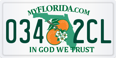 FL license plate 0342CL