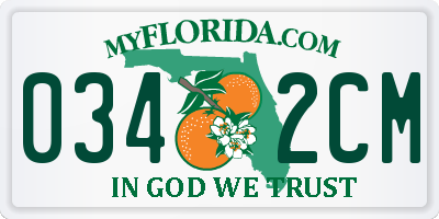 FL license plate 0342CM