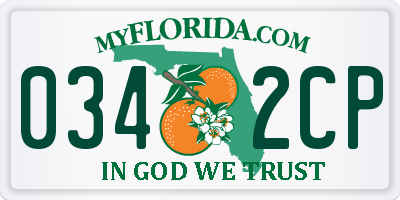 FL license plate 0342CP