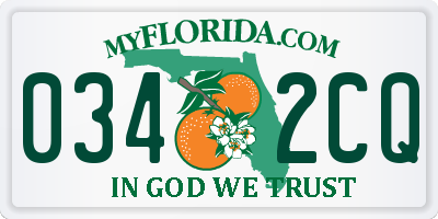 FL license plate 0342CQ