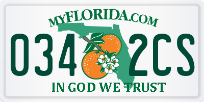 FL license plate 0342CS