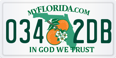 FL license plate 0342DB