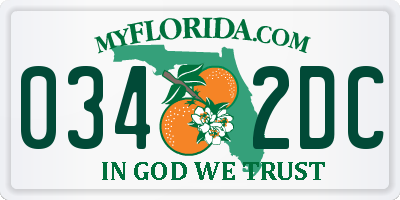 FL license plate 0342DC