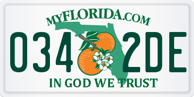 FL license plate 0342DE