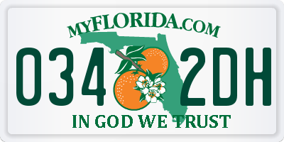 FL license plate 0342DH