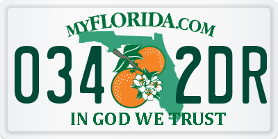 FL license plate 0342DR