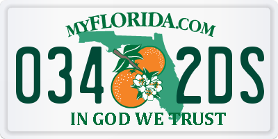 FL license plate 0342DS
