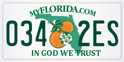 FL license plate 0342ES
