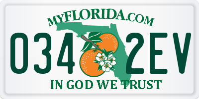 FL license plate 0342EV