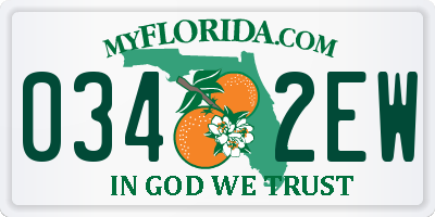 FL license plate 0342EW