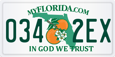 FL license plate 0342EX