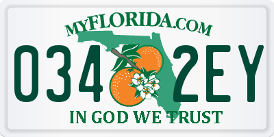 FL license plate 0342EY