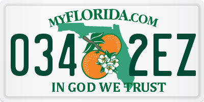 FL license plate 0342EZ