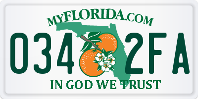 FL license plate 0342FA