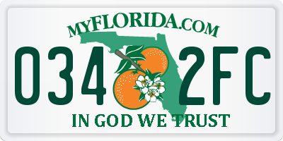 FL license plate 0342FC