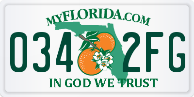 FL license plate 0342FG