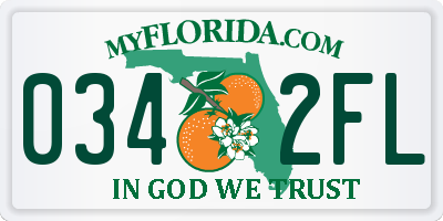 FL license plate 0342FL