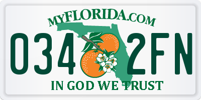 FL license plate 0342FN