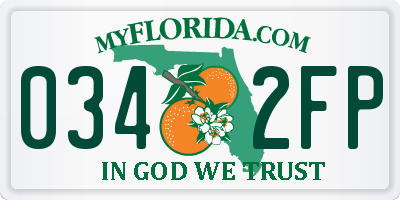 FL license plate 0342FP
