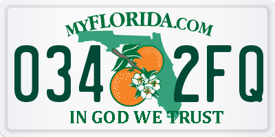 FL license plate 0342FQ
