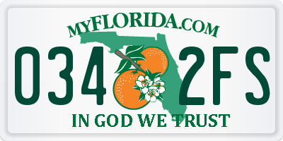 FL license plate 0342FS