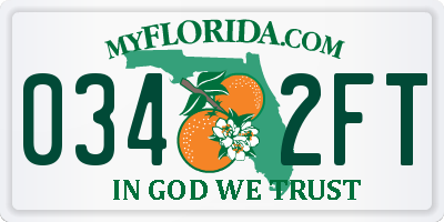FL license plate 0342FT