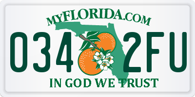 FL license plate 0342FU