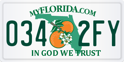 FL license plate 0342FY