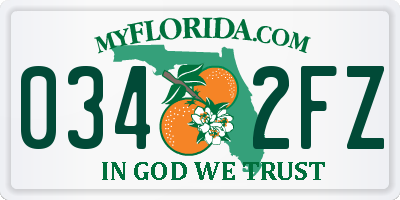 FL license plate 0342FZ