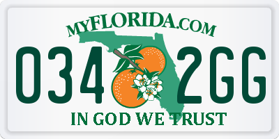 FL license plate 0342GG