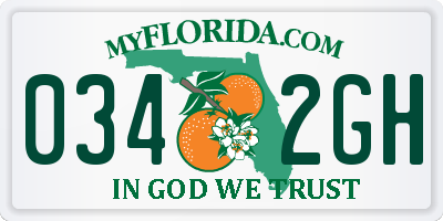 FL license plate 0342GH