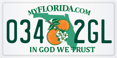 FL license plate 0342GL