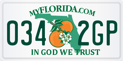 FL license plate 0342GP