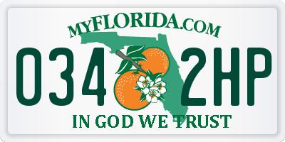FL license plate 0342HP