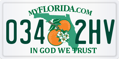 FL license plate 0342HV