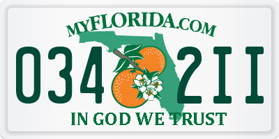 FL license plate 0342II