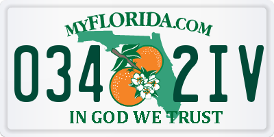 FL license plate 0342IV
