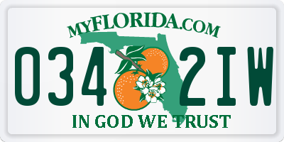 FL license plate 0342IW